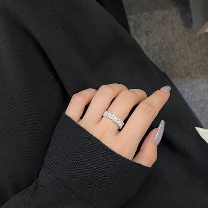 [LUCKY LOVE]Splashy Ornate Emerald Cut Cocktail Ring