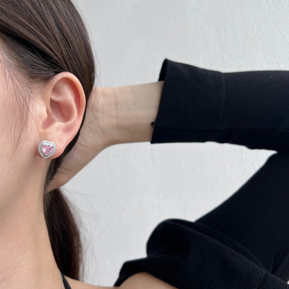 [LUCKY LOVE]Dazzling Heart Shape Lover Earrings