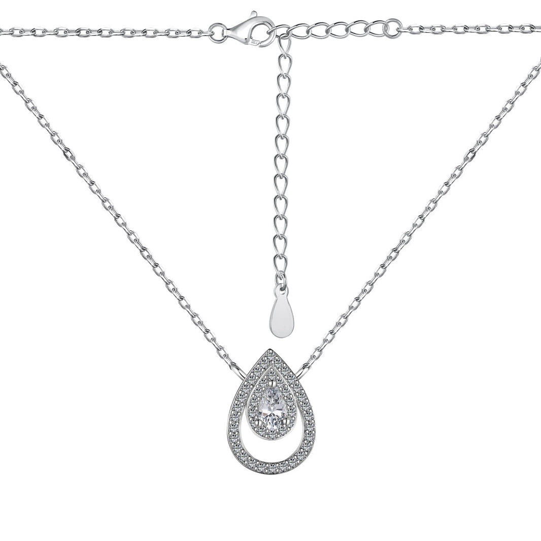 [LUCKY LOVE]Sparkling Pear Cut Necklace