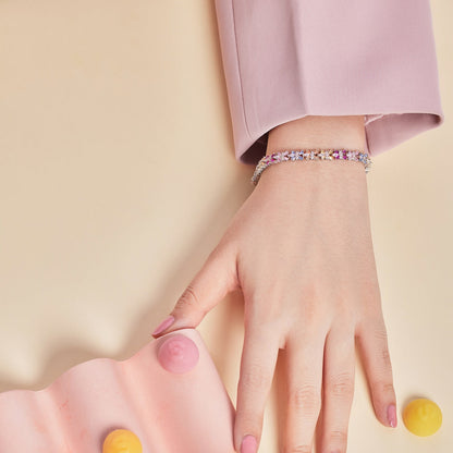 [LUCKY LOVE]Radiant Colorful Emerald Cut Party Bracelet