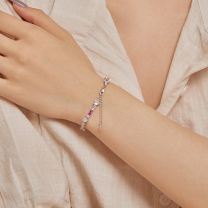 [LUCKY LOVE]Romantic Heart Shape Round Cut Lover Bracelet