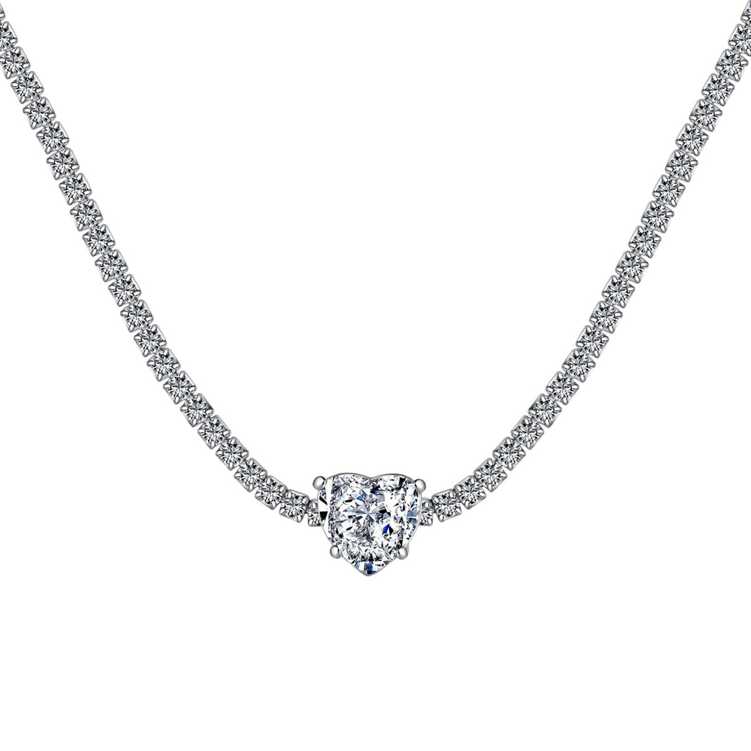 [LUCKY LOVE]2.0 Carat Sparkling Tennis Heart Cut Necklace