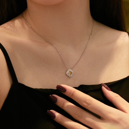 [LUCKY LOVE]Sparkling Asscher Cut Necklace