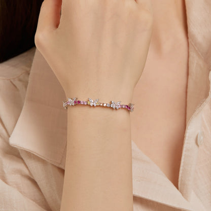 [LUCKY LOVE]Ornate Colorful Butterfly Shape Round Cut Daily Bracelet