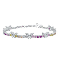 [LUCKY LOVE]Ornate Colorful Butterfly Shape Round Cut Daily Bracelet