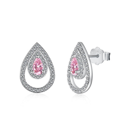 [LUCKY LOVE]Sparkling Delicate Water Drop Shape Daily Earrings