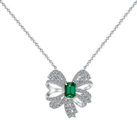 [LUCKY LOVE]Luxurious Flower Shape Emerald Cut Necklace