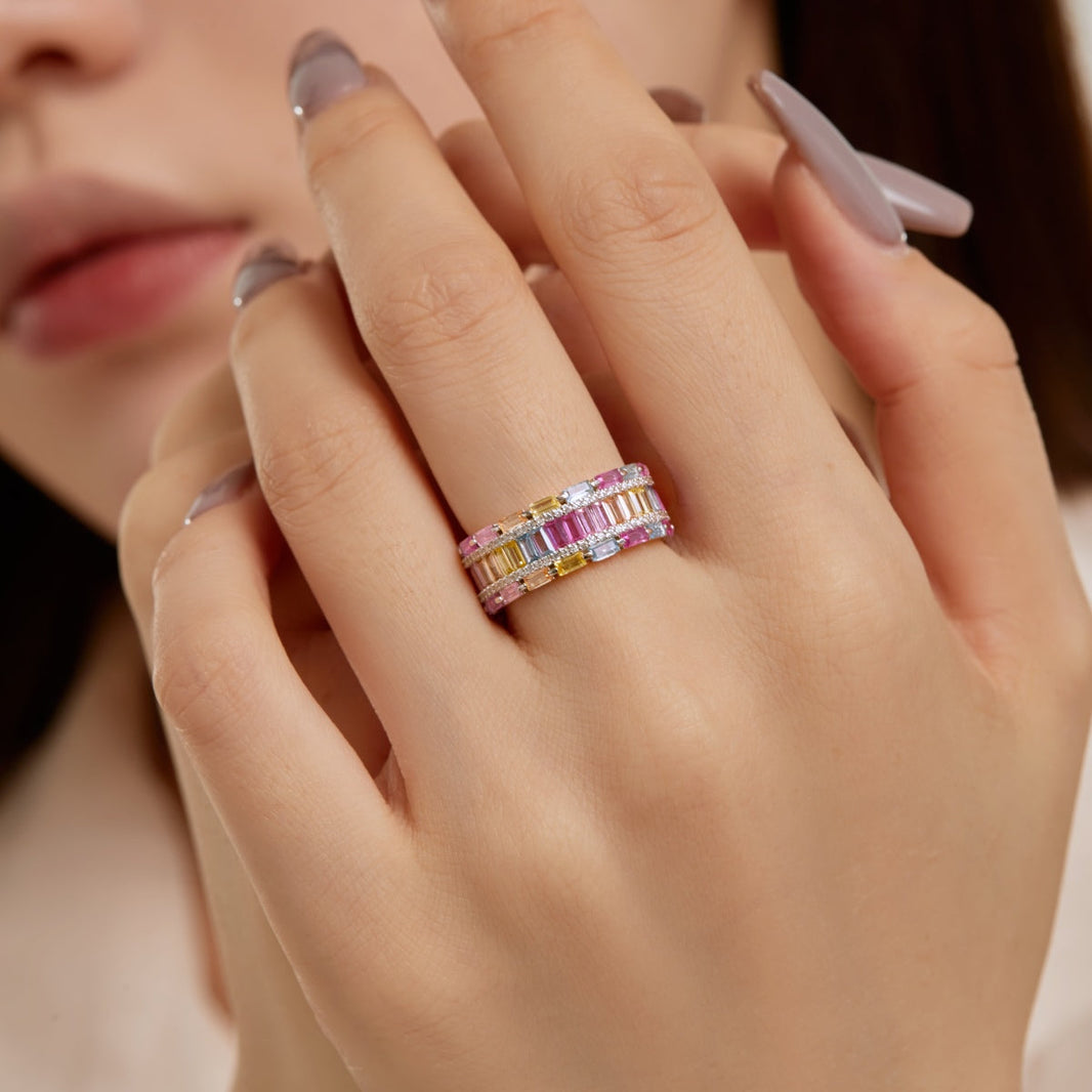 [LUCKY LOVE]Dazzling Colorful Radiant Cut Party Ring