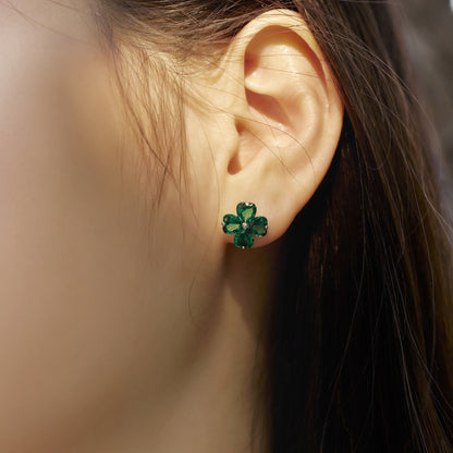 [LUCKY LOVE]Four-Leaf Clover Ball Earrings