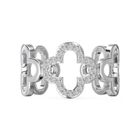 [LUCKY LOVE]Hollow Design Four-Leaf Clover Flower Shape Ring