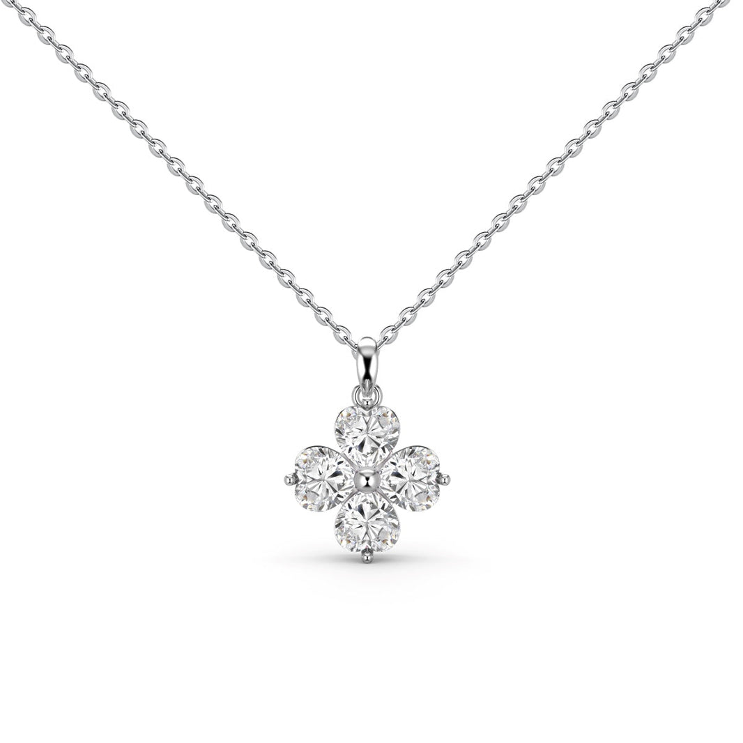 [LUCKY LOVE]Heart-Shaped Four-Leaf Clover Bead Necklace