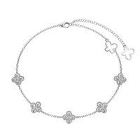 [LUCKY LOVE]Four-Leaf Clover Hollow Butterfly Bracelet