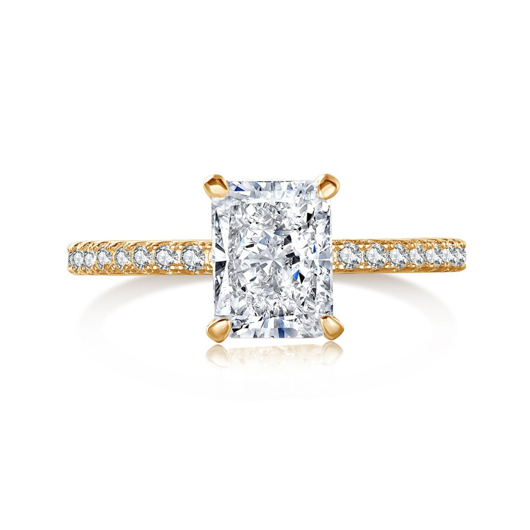 [LUCKY LOVE]2.0 Carat Dazzling Sparkling Radiant Cut Party Ring