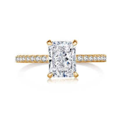 [LUCKY LOVE]2.0 Carat Dazzling Sparkling Radiant Cut Party Ring