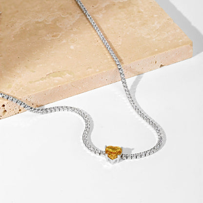 [LUCKY LOVE]2.0 Carat Sparkling Tennis Heart Cut Necklace