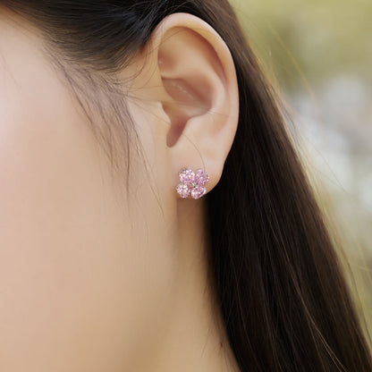 [LUCKY LOVE]Four-Leaf Clover Ball Earrings