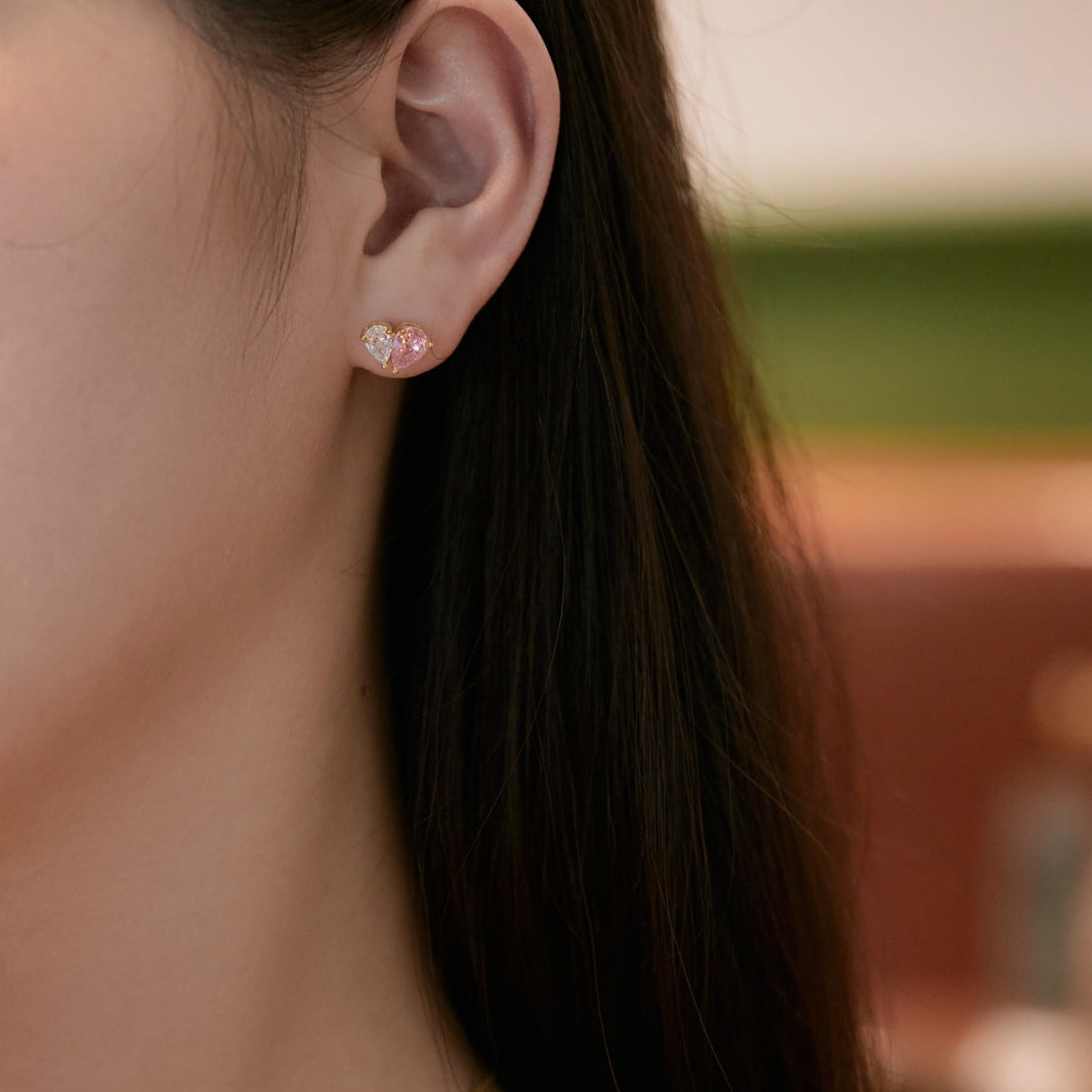 [LUCKY LOVE]Dazzling Elegant Heart Cut Lover Earrings