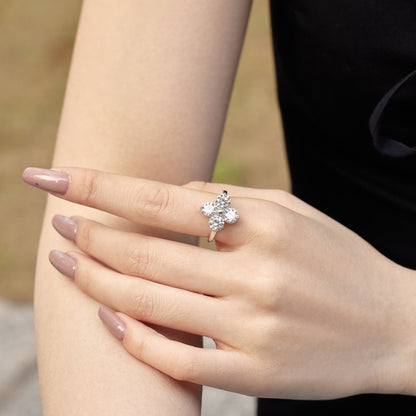 [LUCKY LOVE]Four-Leaf Clover Eight-Pointed Star Ring