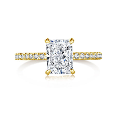 [LUCKY LOVE]2.0 Carat Dazzling Sparkling Radiant Cut Party Ring