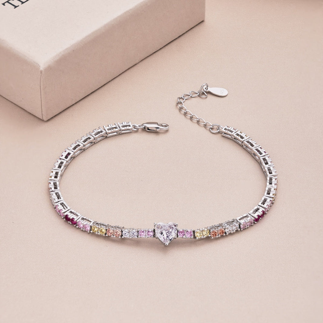 [LUCKY LOVE]Delicate Romantic Heart Shape Lover Bracelet