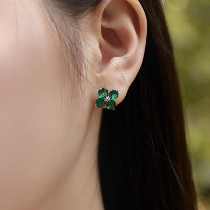 [LUCKY LOVE]Four-Leaf Clover Eight-Pointed Star Earrings