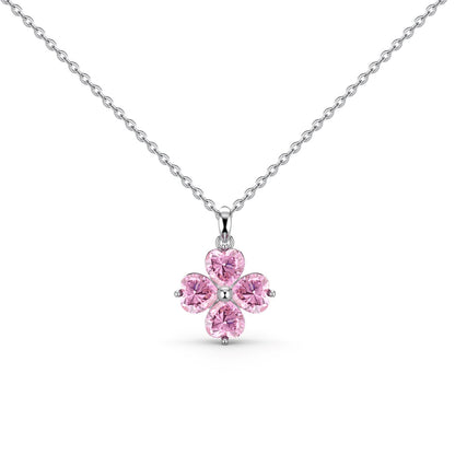 [LUCKY LOVE]Heart-Shaped Four-Leaf Clover Bead Necklace