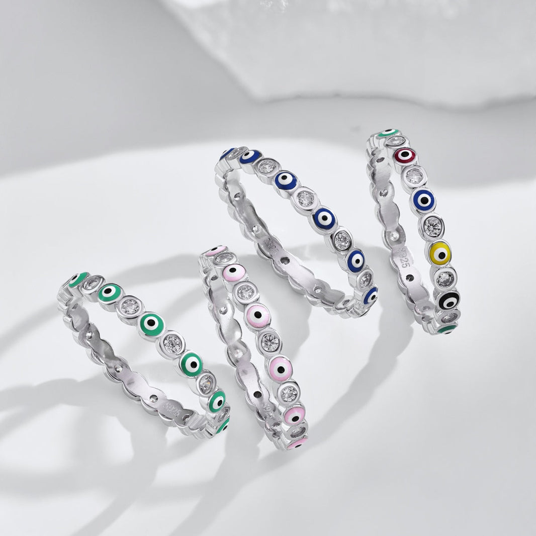 [LUCKY LOVE]Sparkling Vibrant Round Shape Daily Ring