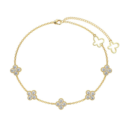 [LUCKY LOVE]Four-Leaf Clover Hollow Butterfly Bracelet