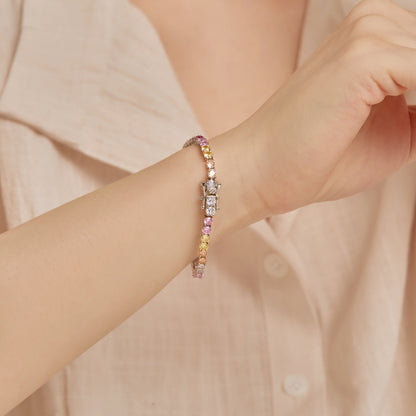 [LUCKY LOVE]Radiant Colorful Round Cut Tennis Bracelet