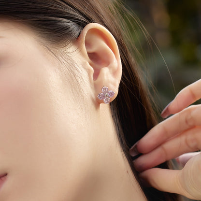 [LUCKY LOVE]Four-Leaf Clover Eight-Pointed Star Earrings