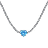 [LUCKY LOVE]2.0 Carat Sparkling Tennis Heart Cut Necklace