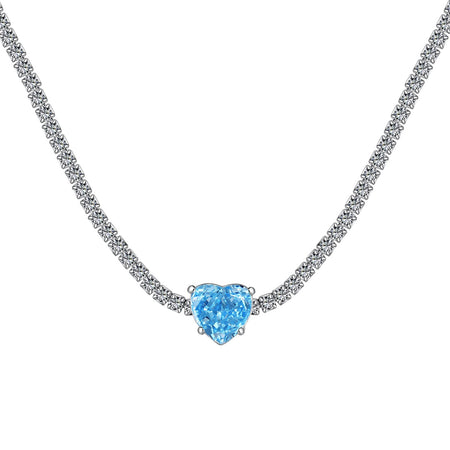 [LUCKY LOVE]2.0 Carat Sparkling Tennis Heart Cut Necklace