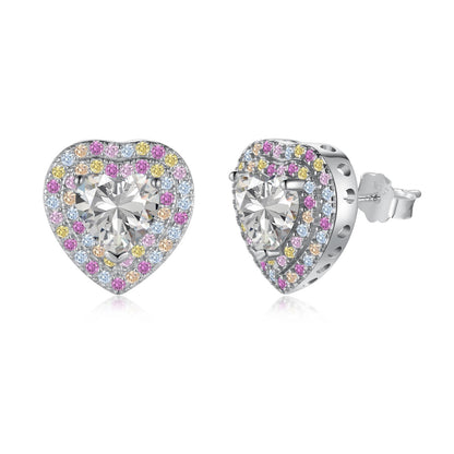 [LUCKY LOVE]Dazzling Heart Shape Lover Earrings