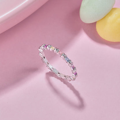 [LUCKY LOVE]Charming Colorful Round Cut Daily Ring
