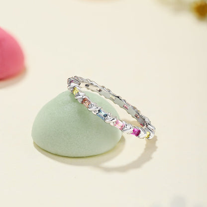 [LUCKY LOVE]Charming Colorful Round Cut Daily Ring