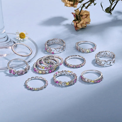 [LUCKY LOVE]Charming Colorful Round Cut Daily Ring