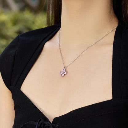 [LUCKY LOVE]Four-Leaf Clover And Eight-Pointed Star Necklace