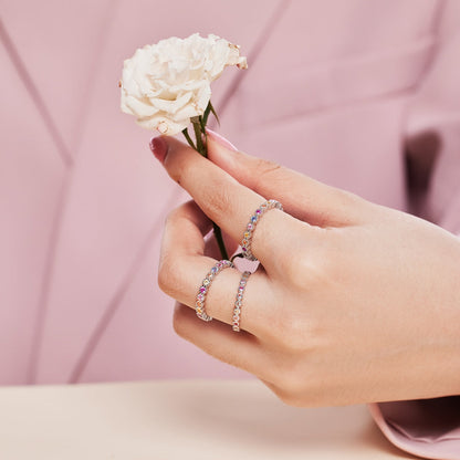 [LUCKY LOVE]Exquisite Colorful Round Cut Party Ring