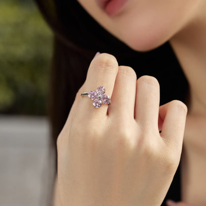 [LUCKY LOVE]Four-Leaf Clover Eight-Pointed Star Ring