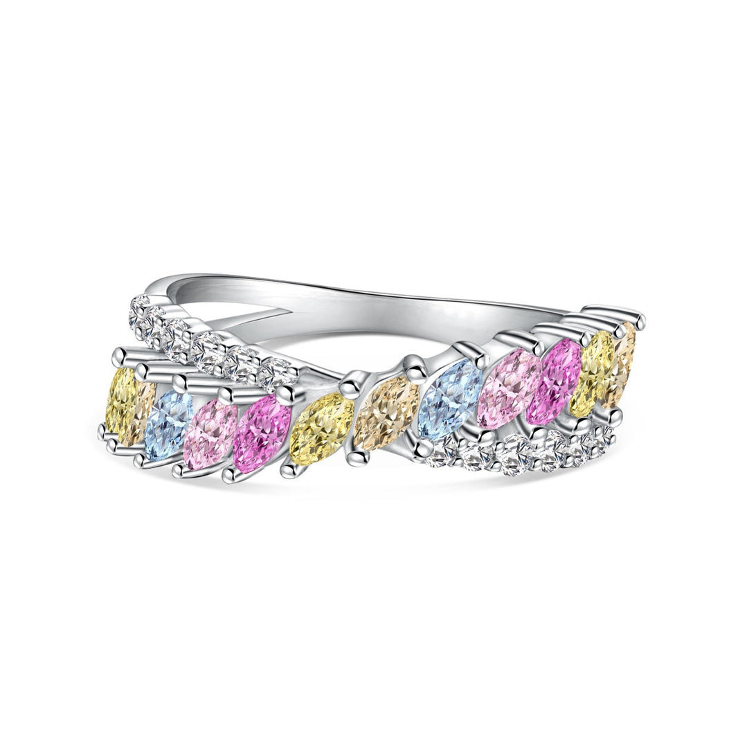 [LUCKY LOVE]Unique Colorful Marquise Cut Daily Ring