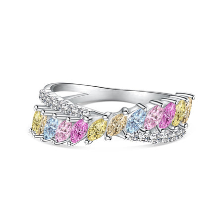 [LUCKY LOVE]Unique Colorful Marquise Cut Daily Ring