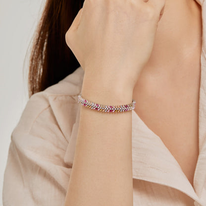 [LUCKY LOVE]Dainty Radiant Emerald Cut Daily Bracelet