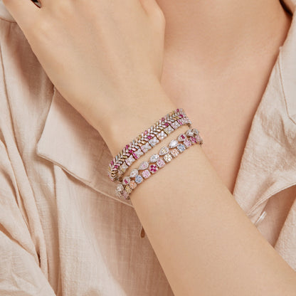 [LUCKY LOVE]0.25 Carat Radiant Water Drop Shape Daily Bracelet