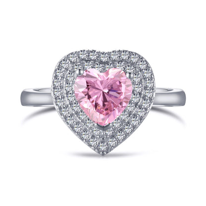 [LUCKY LOVE]Delicate Ebullient Heart Shape Wedding Ring