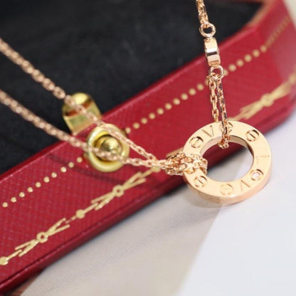 [LUCKY LOVE]LOVE NECKLACE ADJUSTABLE ROSE GOLD 2 DIAMOND