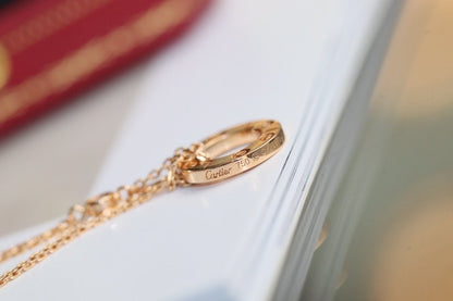 [LUCKY LOVE]LOVE NECKLACE ADJUSTABLE ROSE GOLD 2 DIAMOND