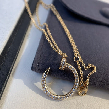 [LUCKY LOVE]JUSTE NECKLACE PINK GOLD DIAMONDS