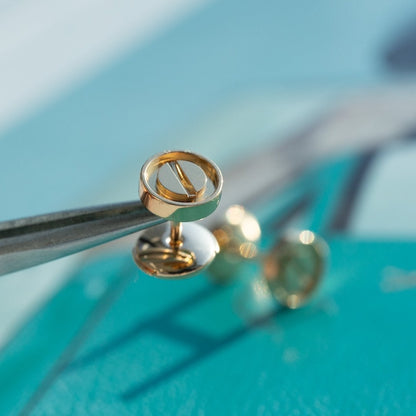 [LUCKY LOVE]LOVE EARRINGS PINK GOLD 10MM