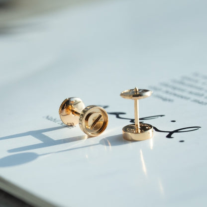 [LUCKY LOVE]LOVE EARRINGS PINK GOLD 10MM