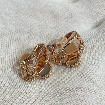 [LUCKY LOVE]CLOVER MEDIUM 1 MOTIFS CARNELIAN  DIAMOND earrings